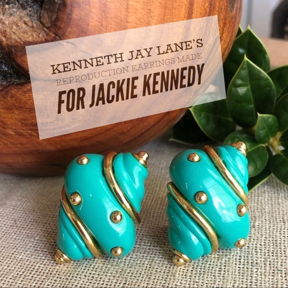 Jackie Kennedy KJL Reproduction Shell Earrings